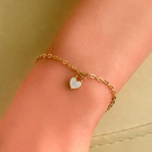 Lock Heart White Bracelet